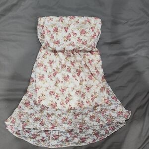 DNA Couture Floral High Low Dress - Pink and Cream